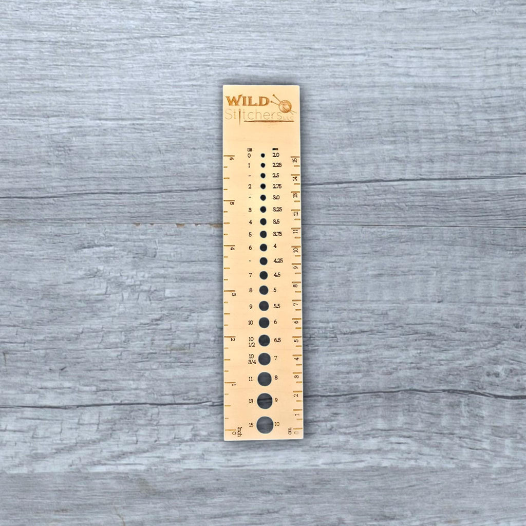 Knitting Needle Gauge Ruler