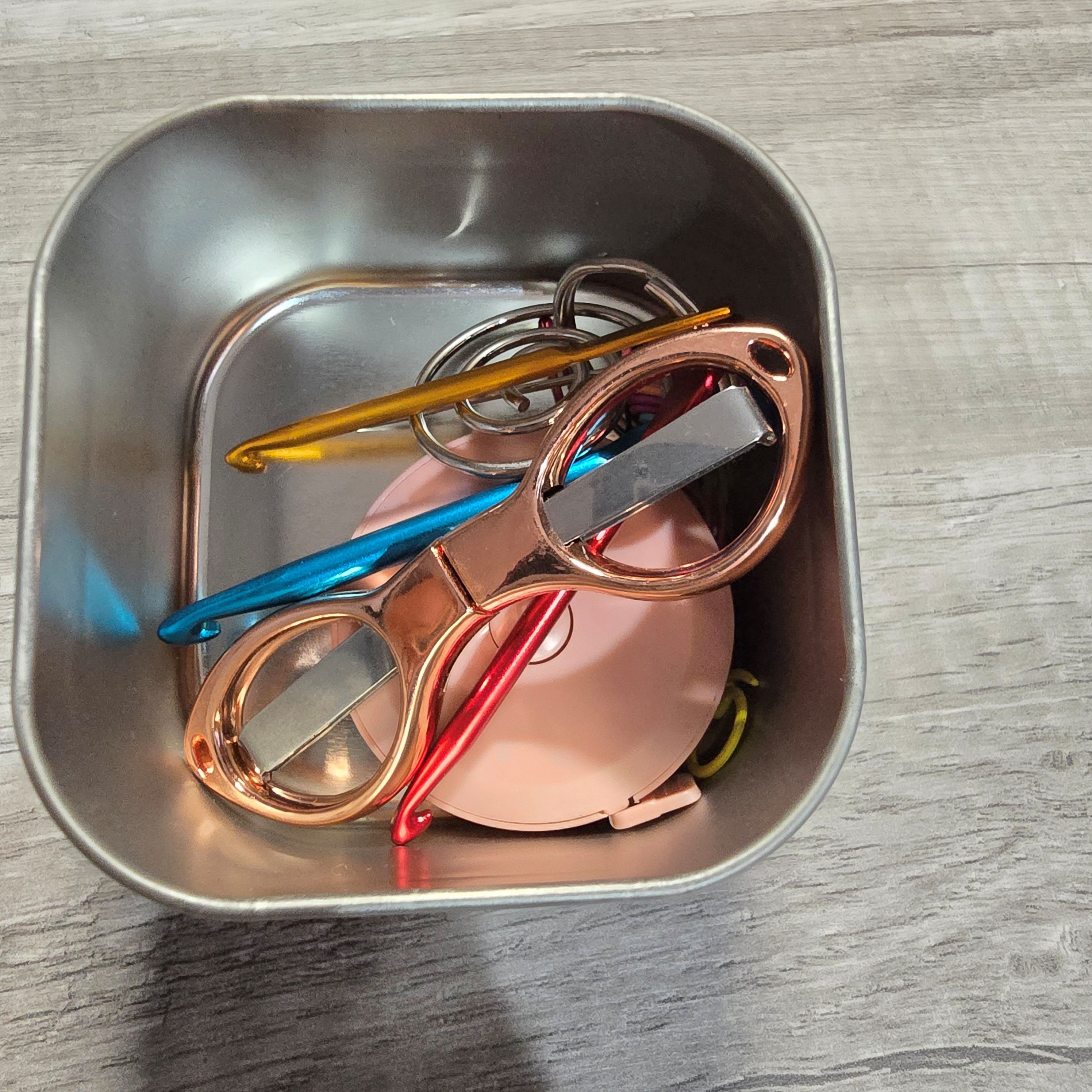 Crafter's Notions Tin | Portable Knitting & Crochet Accessory Kit