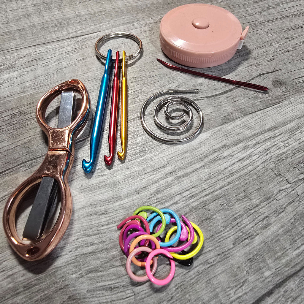 Crafter's Notions Tin | Portable Knitting & Crochet Accessory Kit