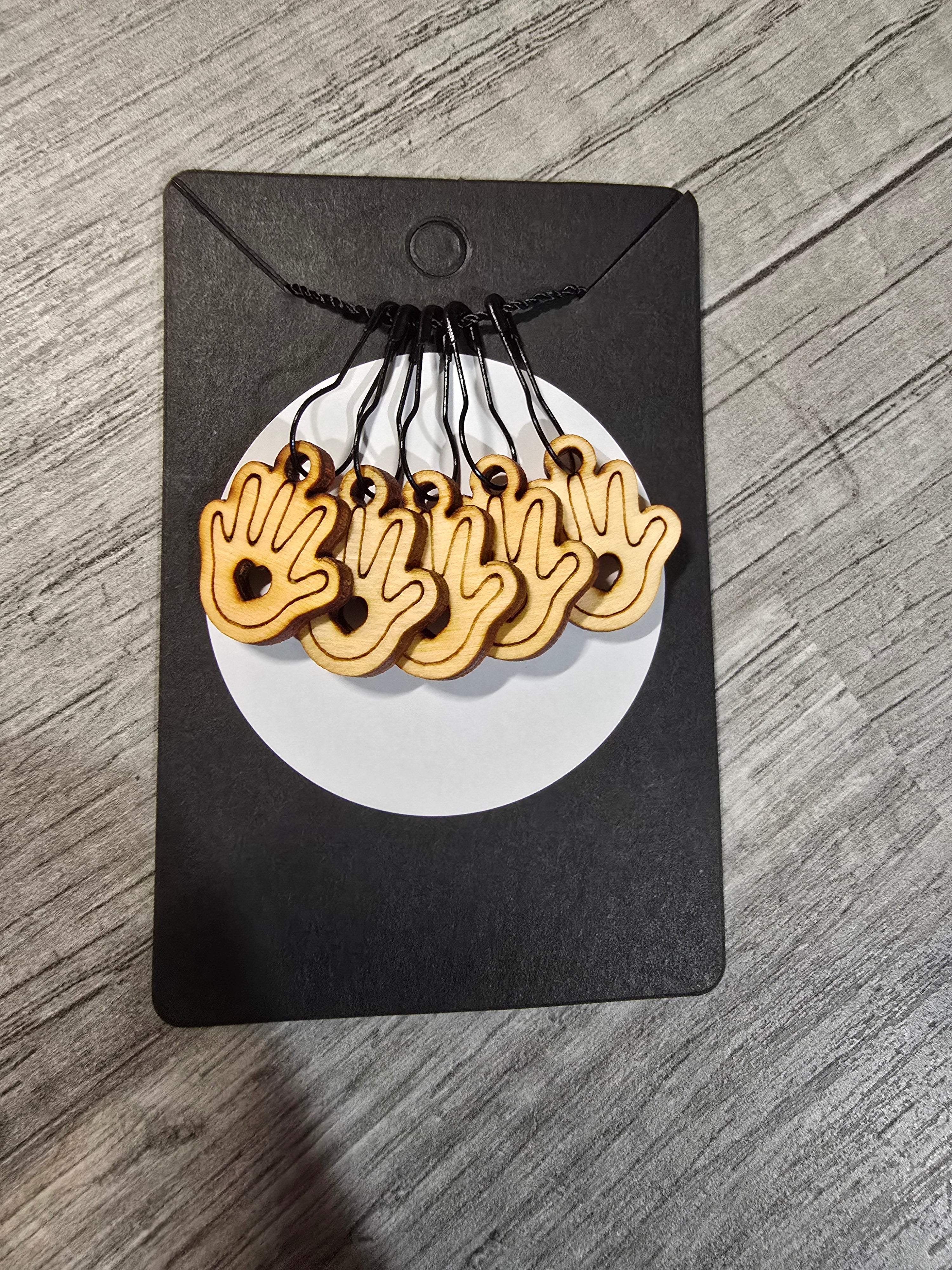 Stitch Marker Sets - Wood and Acrylic for knit or crochet