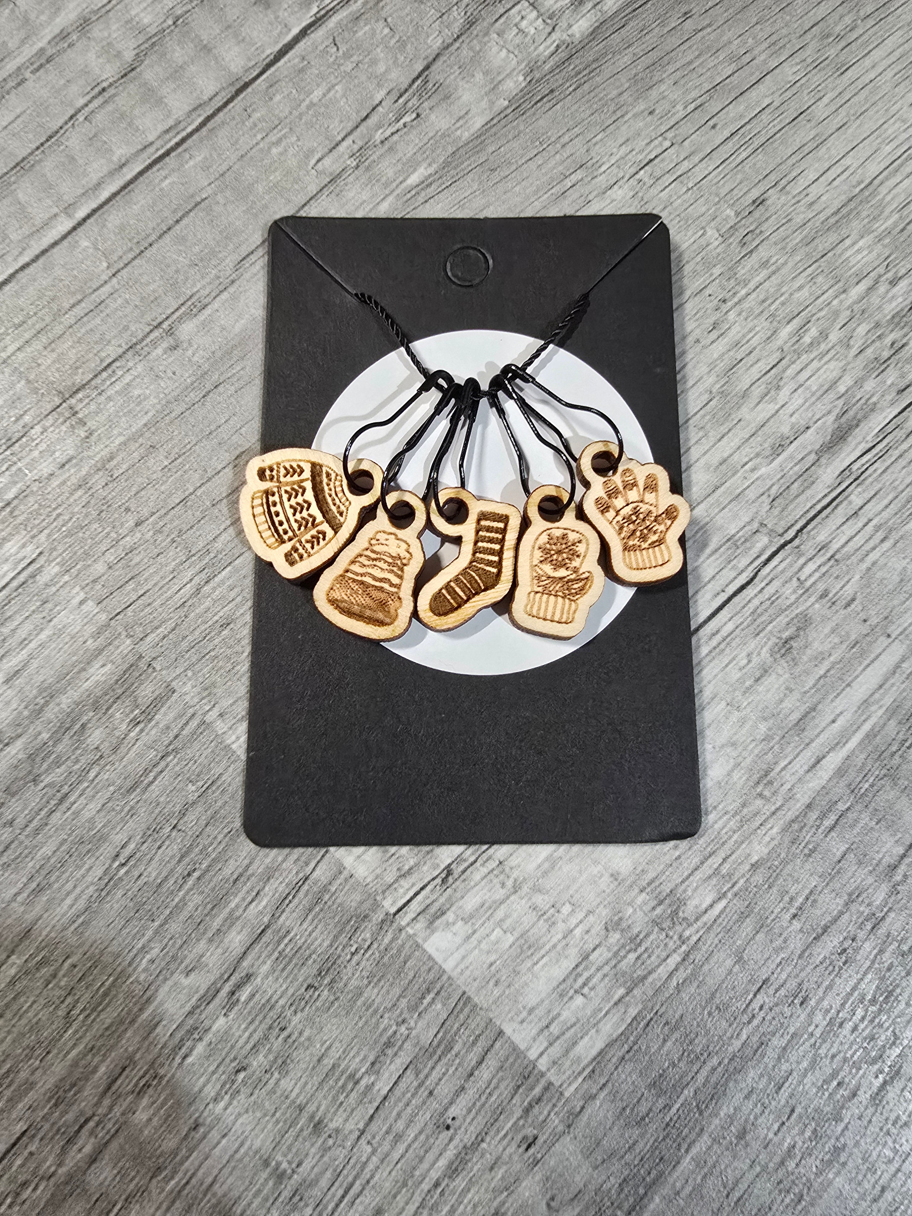 Stitch Marker Sets - Wood and Acrylic for knit or crochet