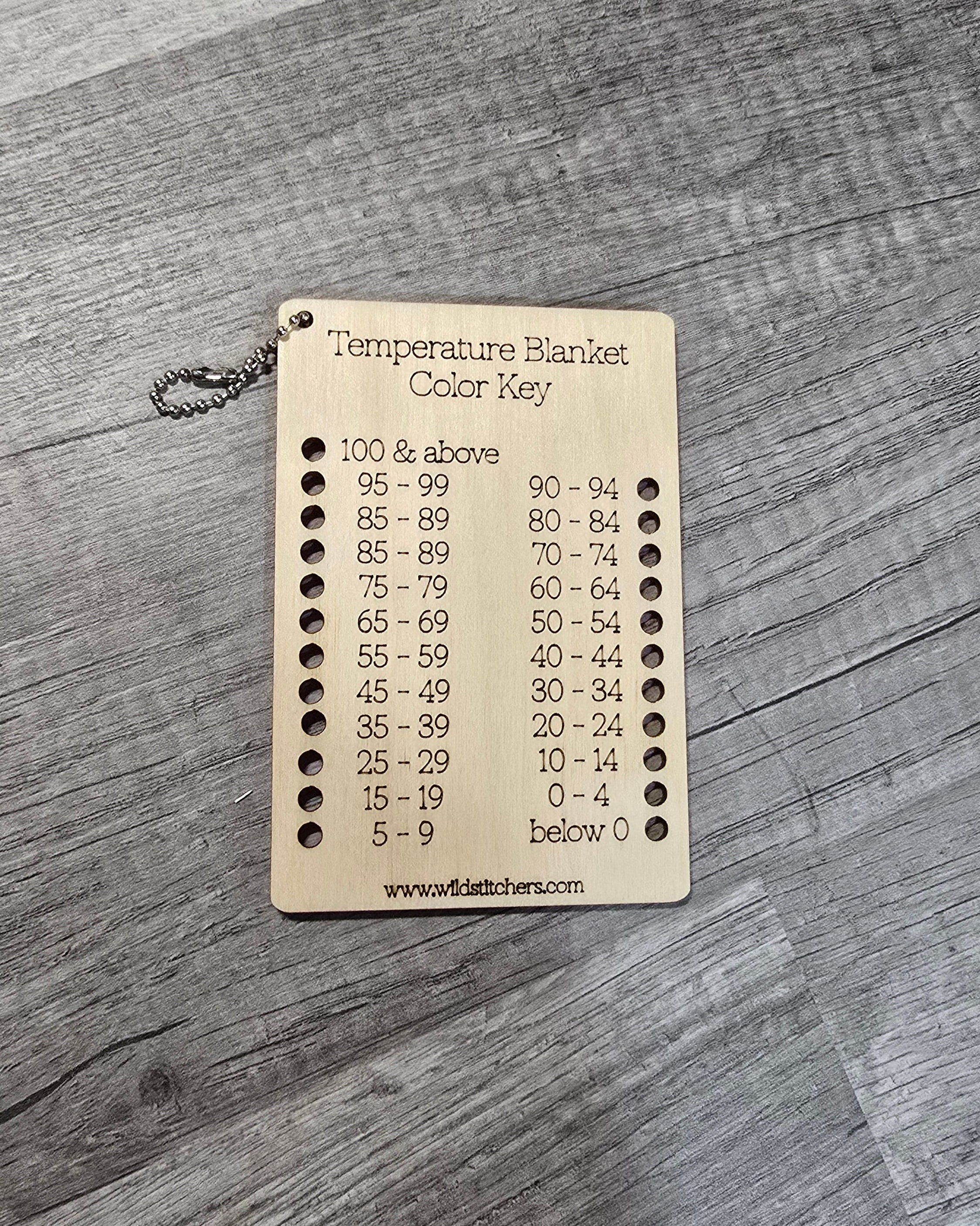 Temperature Blanket Color Key