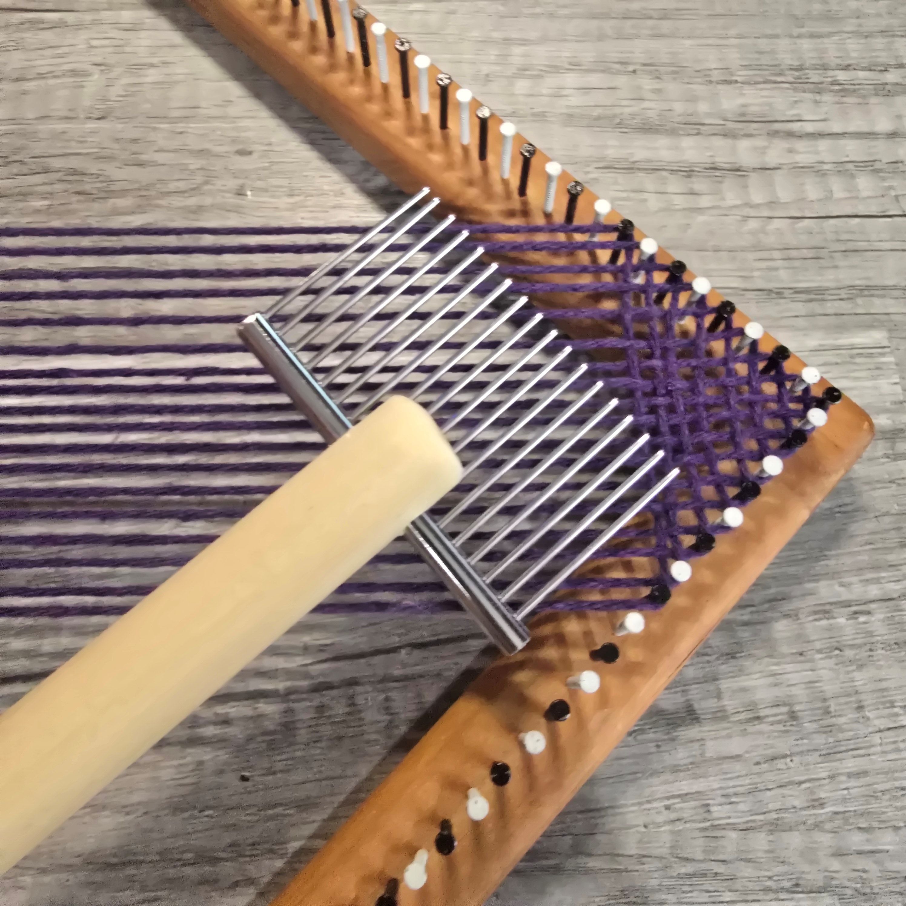 Handmade Weaving Comb & Beater | Wooden Handle Fiber Arts Tool
