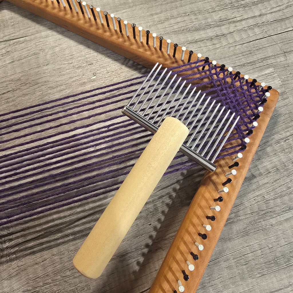 Handmade Weaving Comb & Beater | Wooden Handle Fiber Arts Tool