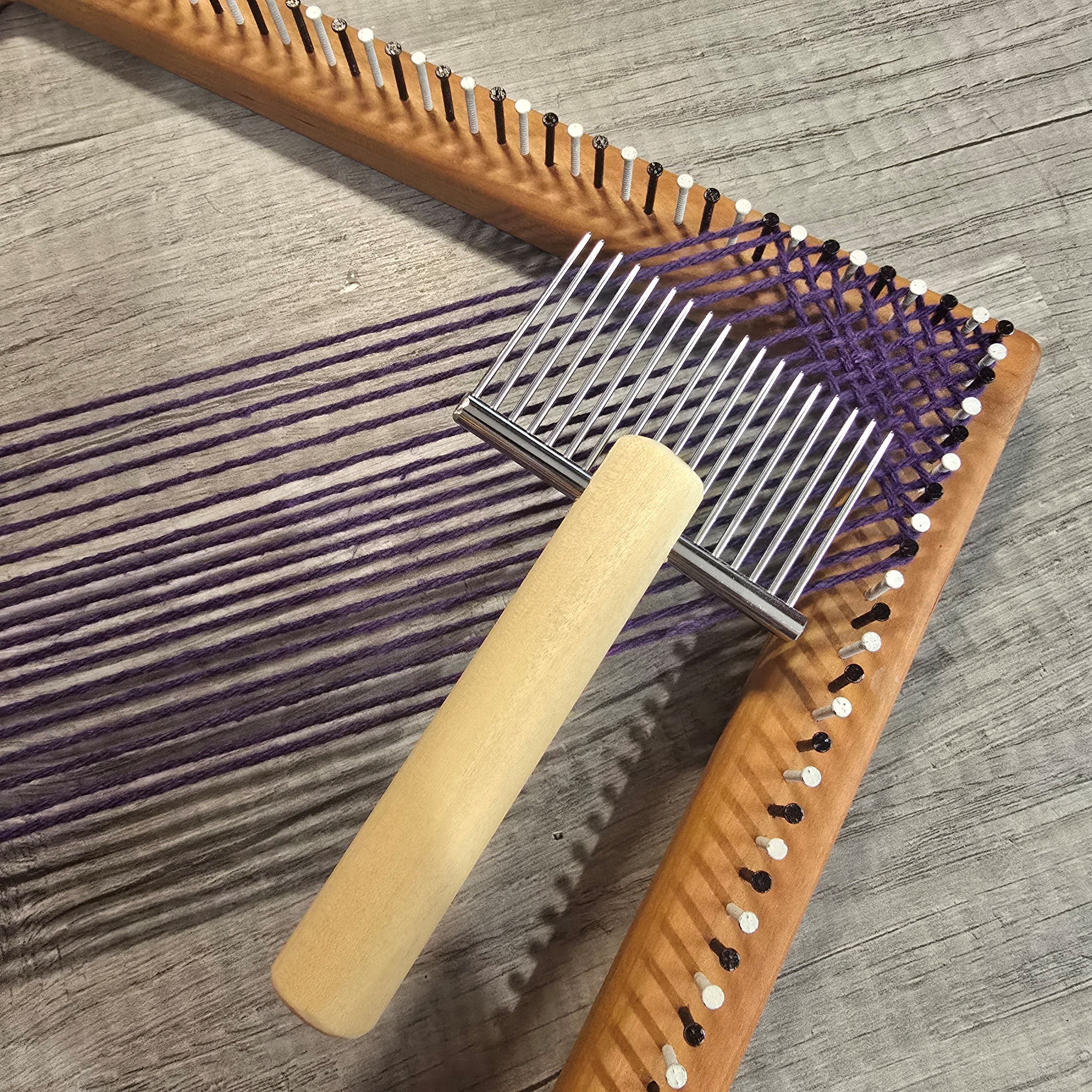 Handmade Weaving Comb & Beater | Wooden Handle Fiber Arts Tool