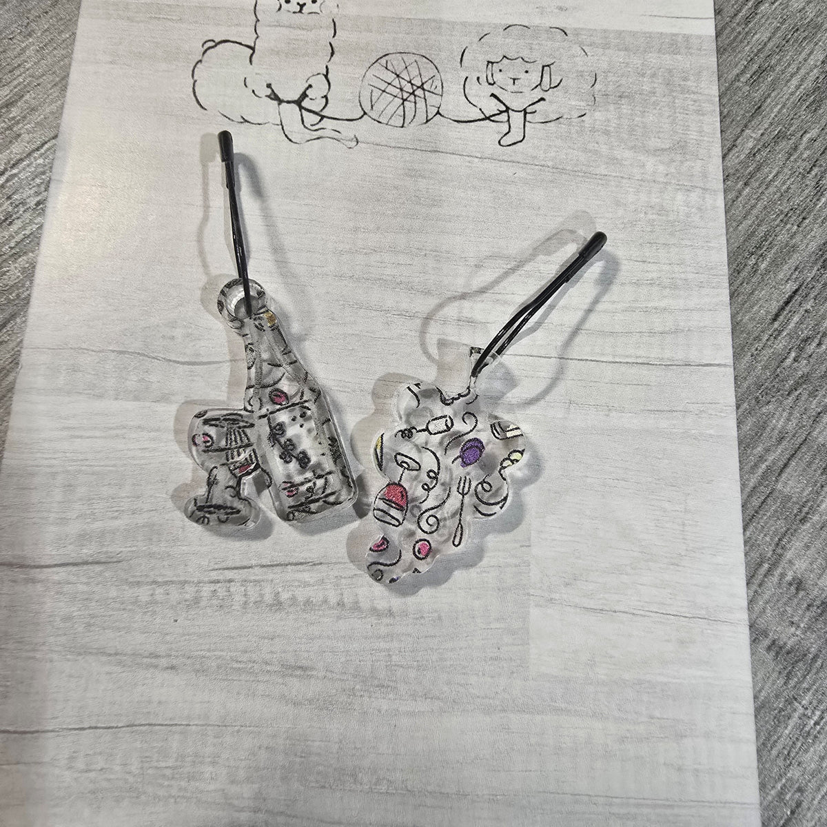 Stitch Marker Sets - Wood and Acrylic for knit or crochet